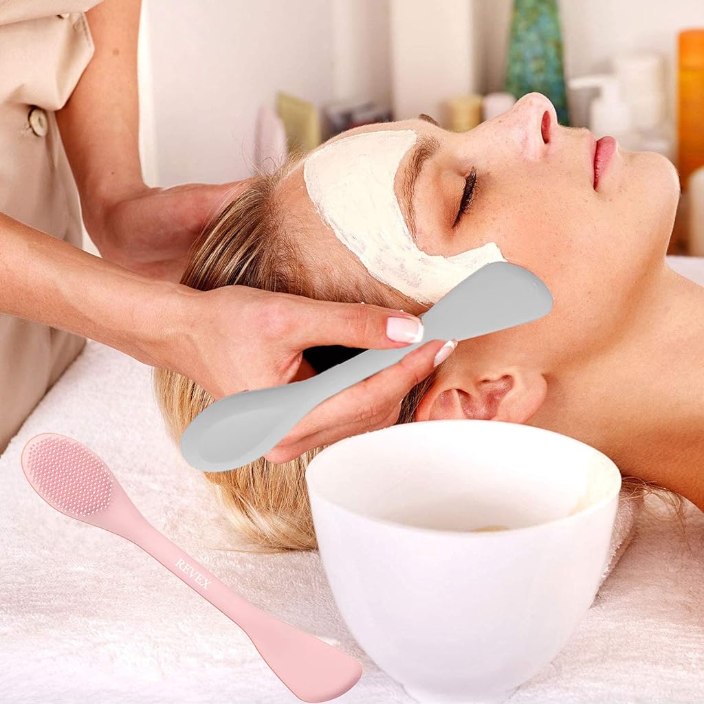 MAYCREATE 2Pcs Silicone Face Mask Applicator Dual End Face Cleaning Scrubbers Multi Purpose Face Cream Scraper Cream Mask Removal Tool Beauty Tool Makeup Tool MAYCREATE 2Pcs Silicone Face Mask Applicator Dual End Face Cleaning Scrubbers Multi Purpose Face Cream Scraper Cream Mask Removal Tool Beauty Tool Makeup Tool
